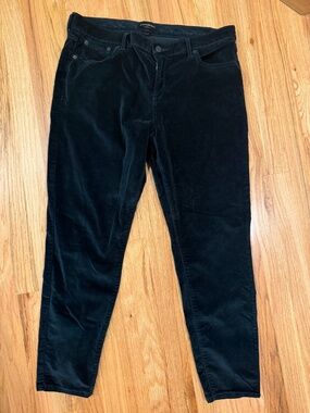 Banana Republic Dark Green Velvet Corduroy Skinny Pants Size 14 / 32
